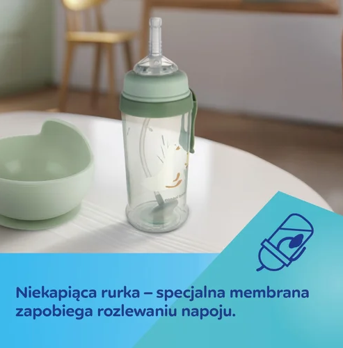 CANPOL Neišsiliejantis buteliukas su tūbele ir svoriu 350ml GOOSE - Image 4