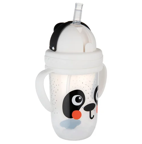 CANPOL Sippy puodelis su vamzdeliu ir svoriu BabiesBoo panda balta - Image 2