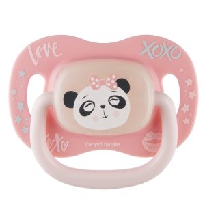 CANPOL Silikoninis čiulptukas 18 m+ apvalus EXOTIC ANIMALS panda