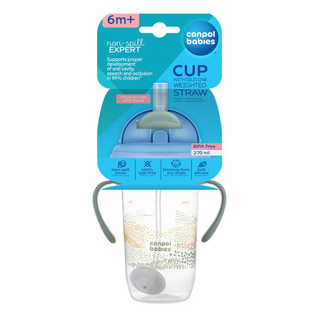 CANPOL Sippy puodelis su vamzdeliu ir svoriu 270ml MOUNTAINS - Image 2