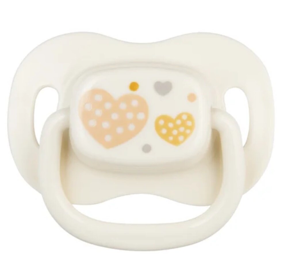 CANPOL Silikoninis simetriškas čiulptukas 6-18 mėn. Newborn baby smėlio spalvos