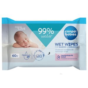 CANPOL Drėgnos servetėlės ​​kūdikiams ir vaikams 60 vnt.