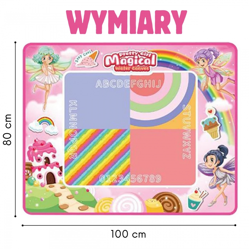 WOOPIE Vandens tapybos kilimėlis Rožinė vaivorykštė - Image 2