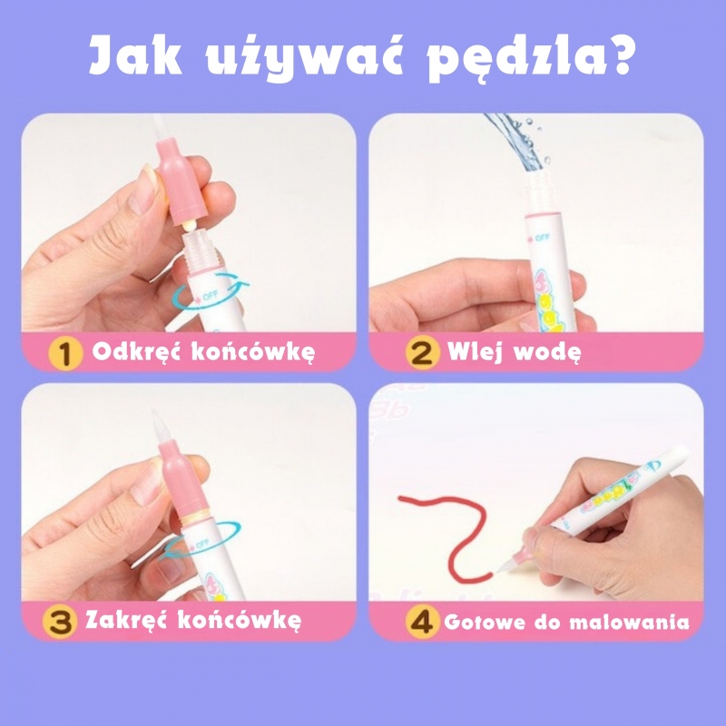 WOOPIE Akvarelės tapybos kilimėlis Vienaragis rožinis - Image 3