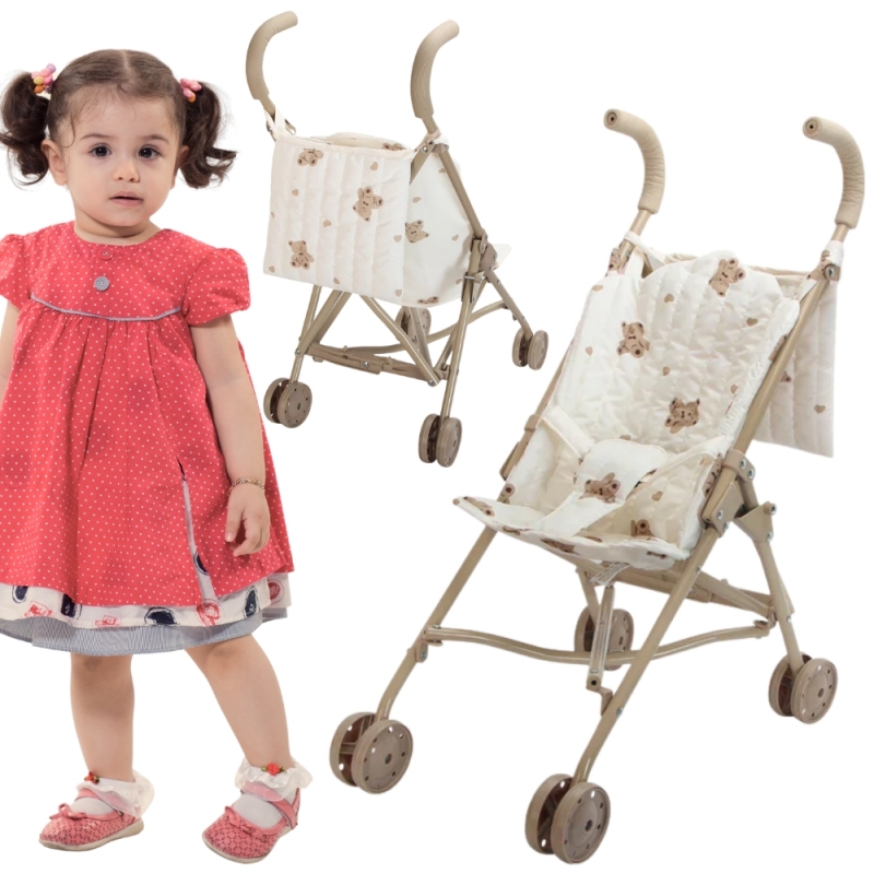 WOOPIE Royal Vintage Teddy Bear lėlės vežimėlis