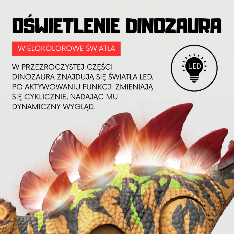 WOOPIE Nuotoliniu būdu valdomas dinozauras Stegosaurus - Image 5