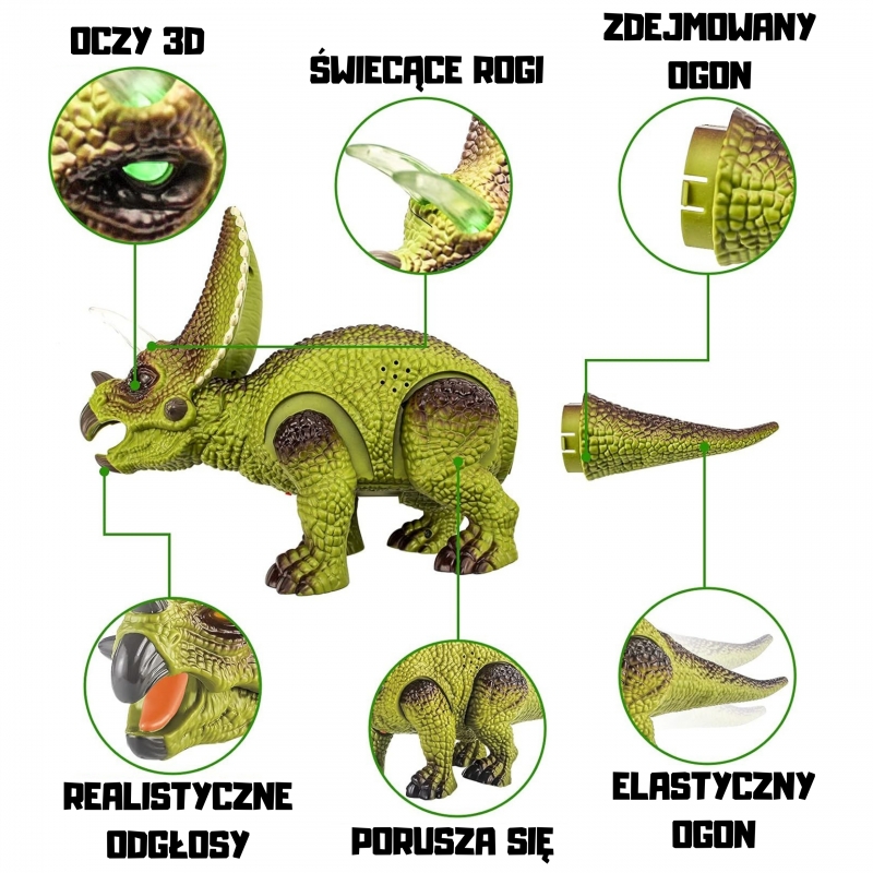 WOOPIE Nuotoliniu būdu valdomas Triceratops dinozauras - Image 3