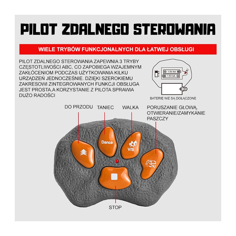 WOOPIE nuotoliniu būdu valdomas T-Rex dinozauras - Image 7