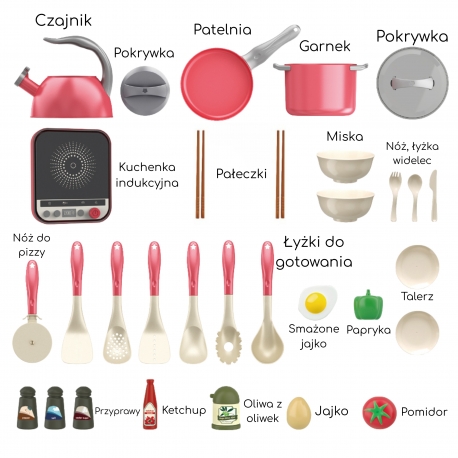 WOOPIE Virtuvės įrankių rinkinys Rožinė 24 vnt. - Image 3