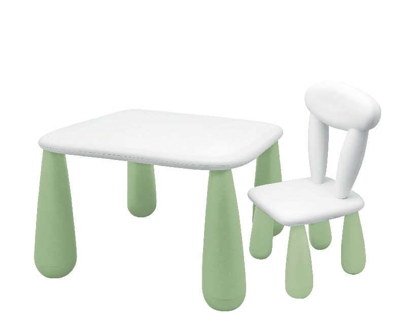 MALTEX SET LUNA CLASSIC Vaikiškas stalas + kėdė balta/žalia