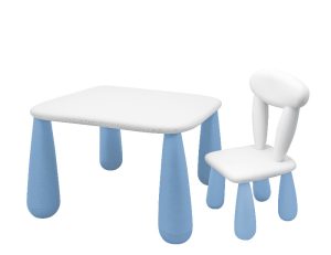 MALTEX SET LUNA CLASSIC Vaikiškas stalas + kėdė balta/mėlyna