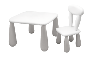 MALTEX SET LUNA CLASSIC Vaikiškas stalas + kėdė balta/pilka