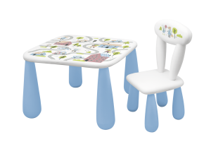 MALTEX SET LUNA TOWN Vaikiškas stalas + kėdė balta/mėlyna