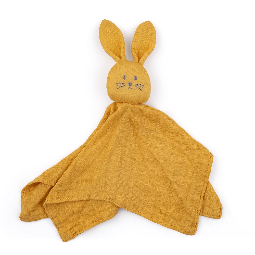 PETITE&MARS Bambuko muslino mielas žaislas Hugo Intense Ocher