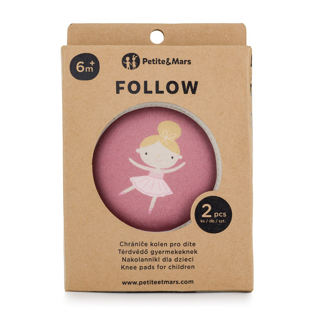 PETITE&MARS Follow Dusty Rose elastiniai šliaužiojantys kelių pagalvėlės 6 m+ - Image 3