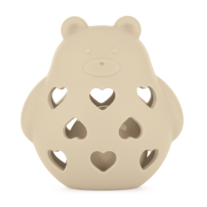 PETITE&MARS Silikoninis barškutis žaislas Bear Basil Desert Sand