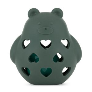 PETITE&MARS Silikoninis barškutis žaislas Bear Basil Misty Green