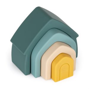 PETITE&MARS Silikoninis žaislas - House Misty Green dėlionė
