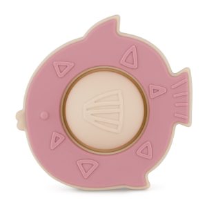 PETITE&MARS Silikono iššokantis žaislas Fish Fiona Dusty Rose 6 m+