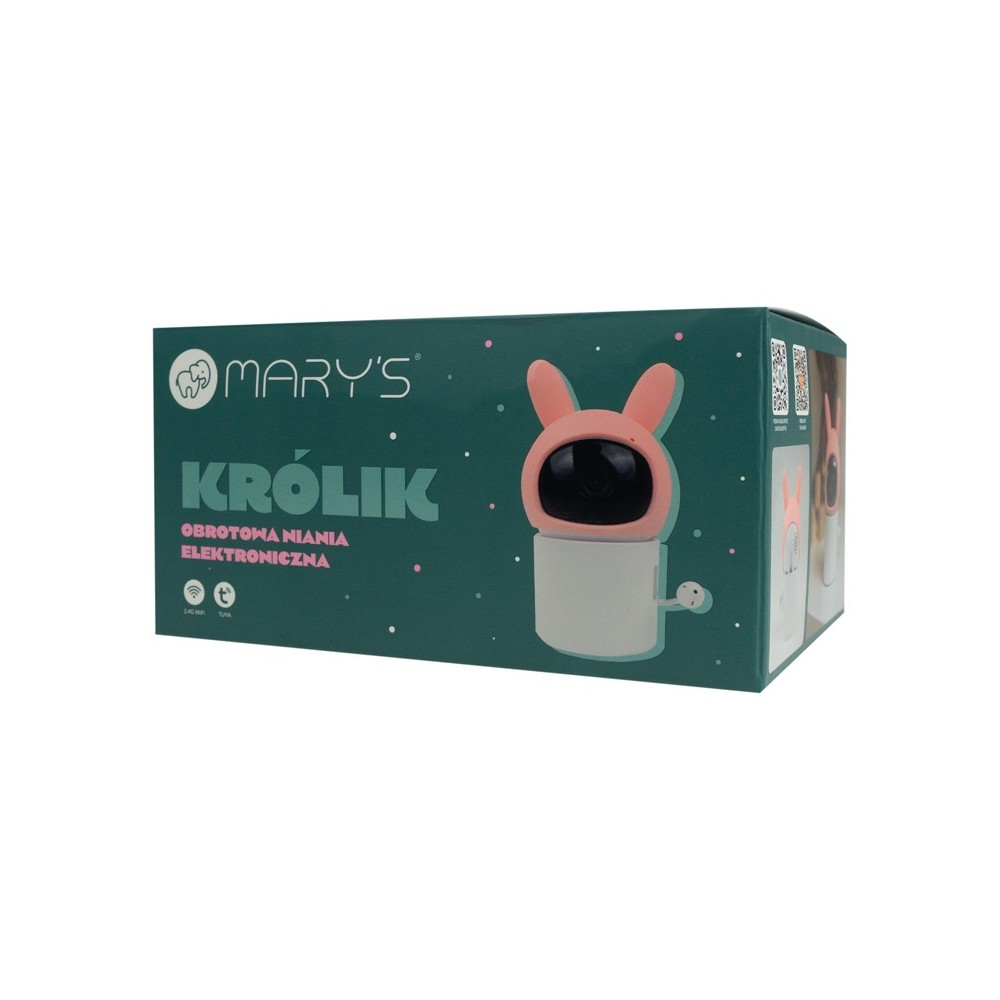 MARY'S Sukamasis elektroninis kūdikių monitorius triušio rožinis WIFI TUYA - Image 3