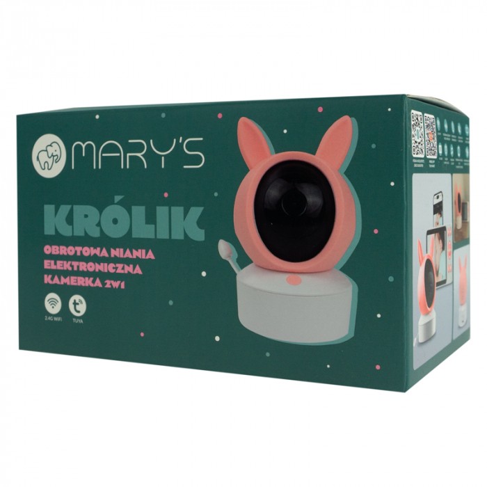 MARY'S Auklė elektroninis fotoaparatas 2in1 Rabbit pink WIFI TUYA - Image 2