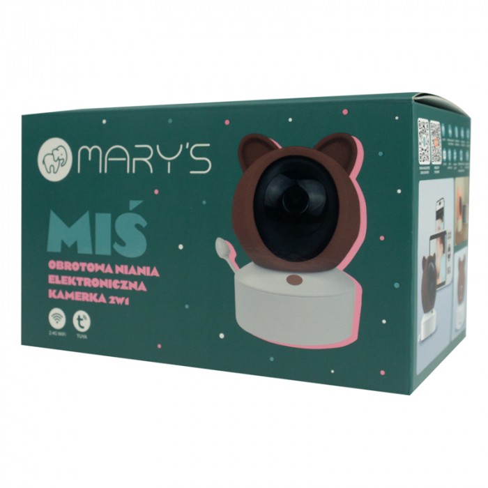 MARY'S Auklė elektroninis fotoaparatas 2in1 Meškiukas rudas WIFI TUYA - Image 2