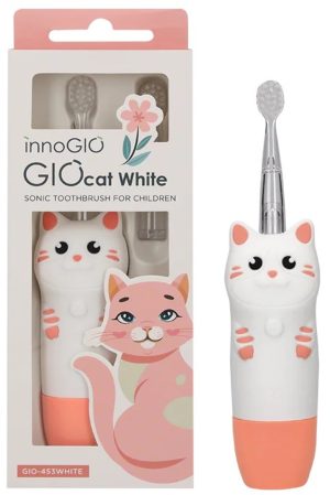 INNOGIO HITE GIOcat sonic dantų šepetėlis vaikams, baltas