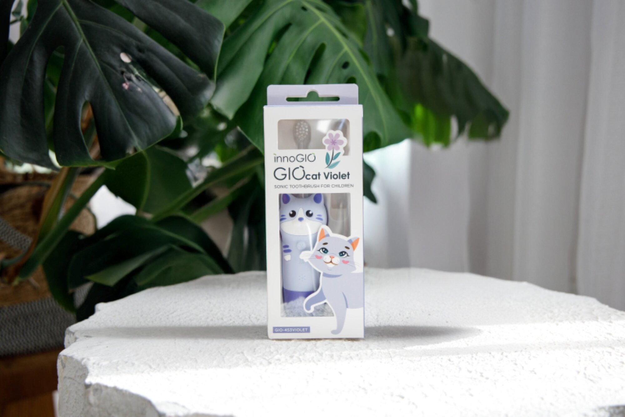 INNOGIO IOLET GIOcat sonic dantų šepetėlis vaikams, violetinis - Image 2