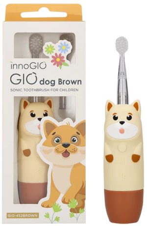 INNOGIO ROWN GIOdog sonic dantų šepetėlis vaikams, rudas