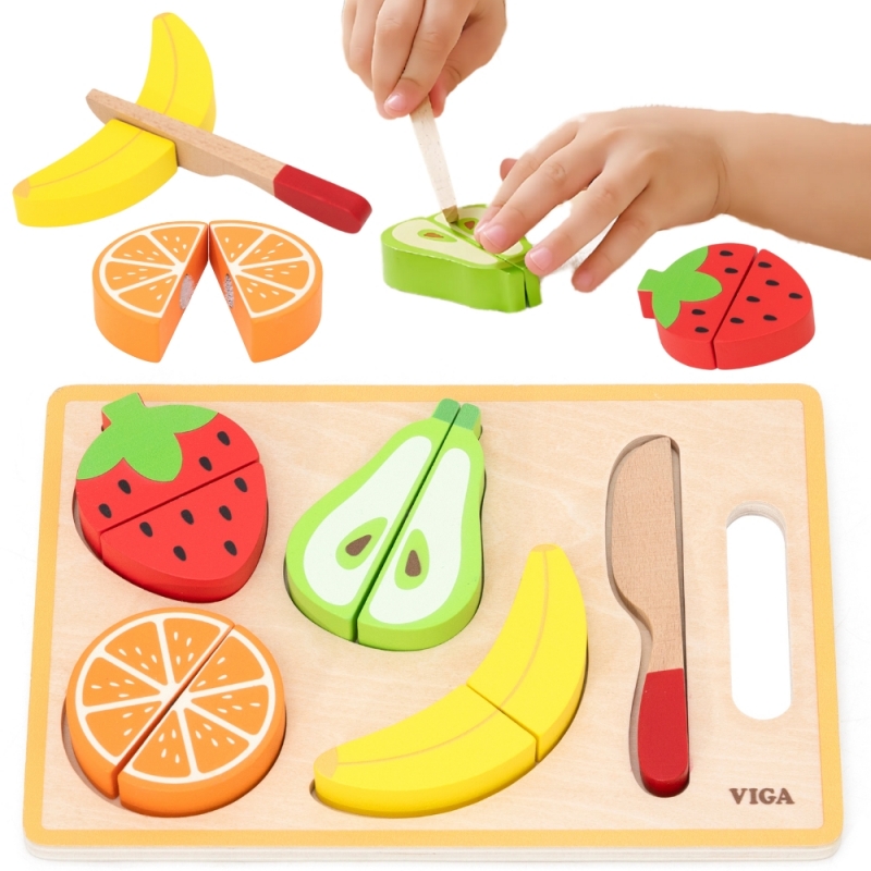 VIGA Mediniai Montessori mokomieji dėlionės vaisiai - Image 2