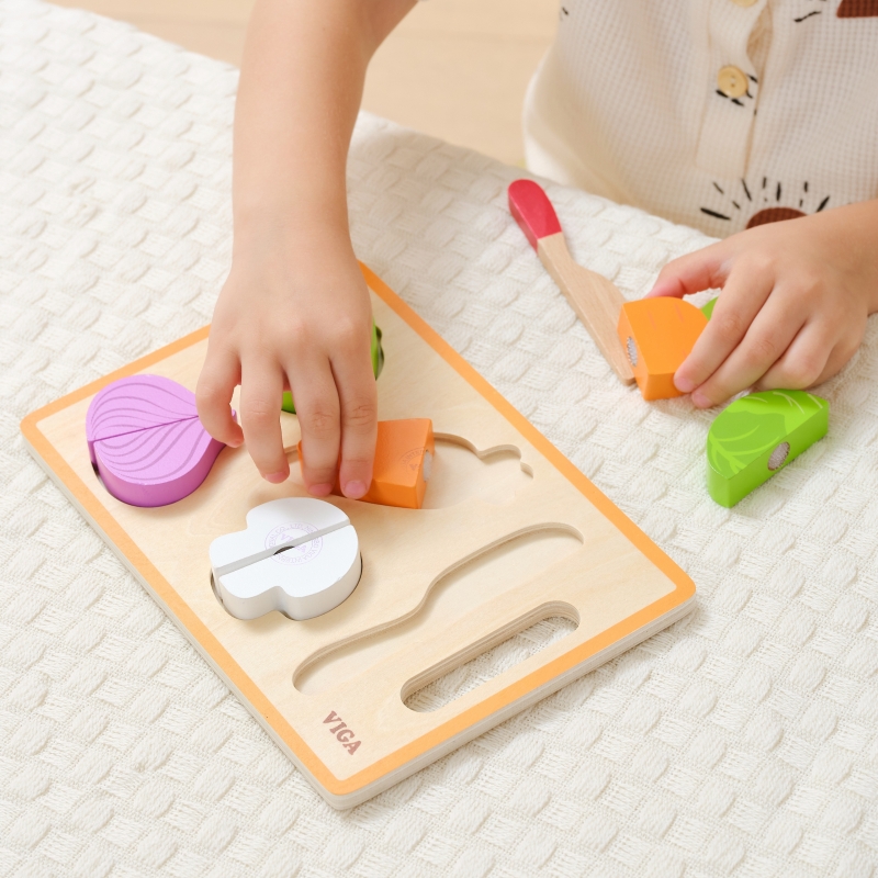 VIGA Medinė Montessori daržovių mokomoji dėlionė - Image 4