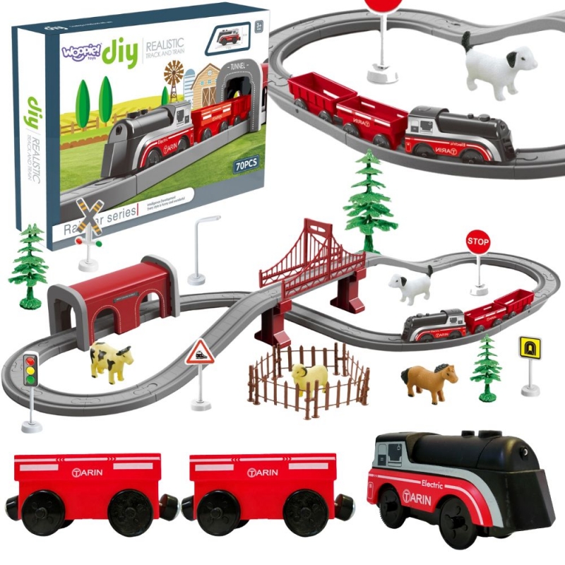 WOOPIE Animals Electric Train Set 70 vnt.