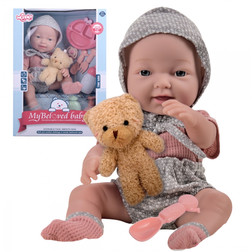 WOOPIE ROYAL lėlė kūdikiui 36 cm drabužėlyje su meškiuku