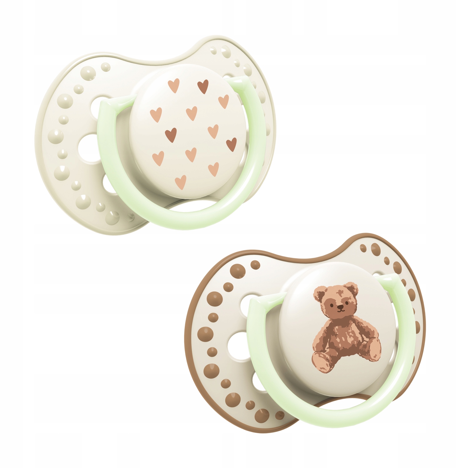 LOVI Dinaminis silikoninis čiulptukas 6-18m 2 vnt Teddy Love