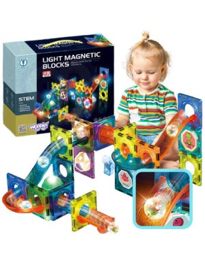 WOOPIE Magnetiniai blokeliai Šviesos takelis 49 vnt.