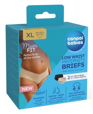 CANPOL Mom fit nėščiosios apatinės kelnaitės XL dydis 2 vnt.
