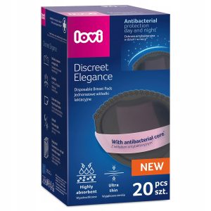 LOVI Discreet Elegance žindymo įklotai 20 vnt, juodi