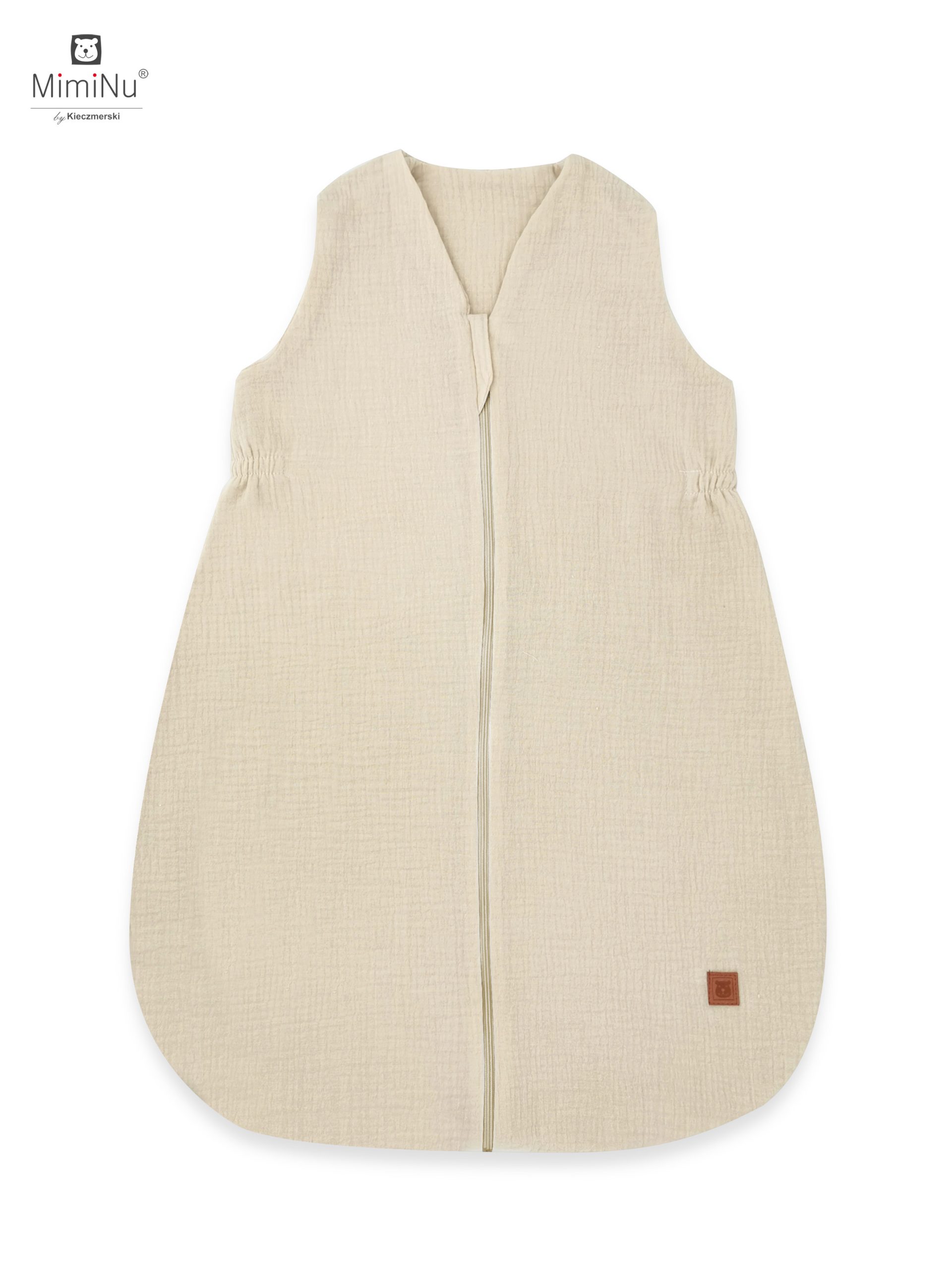 KIECZMERSKI AVI MUSLIN vasarinis miegmaišis, 100% medvilnė, 3-12m, 0,5-1 TOG šilta smėlinė