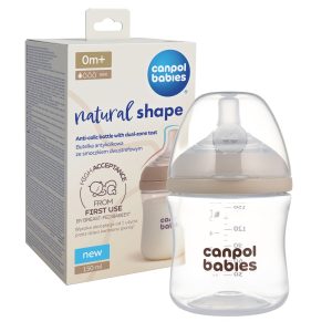 CANPOL Natural Shape buteliukas su dviejų zonų speneliu 150ml