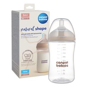 CANPOL Natural Shape buteliukas su dviejų zonų speneliu 260ml