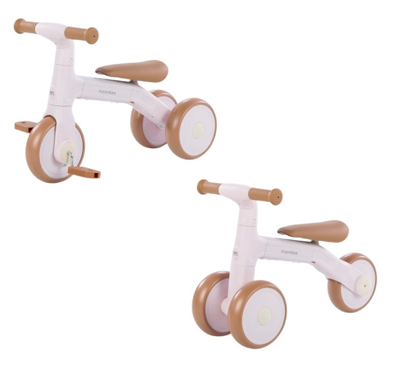 MOOVKEE TODI Balance triratukas su pedalais 3in1 žiedų rožinė - Image 2