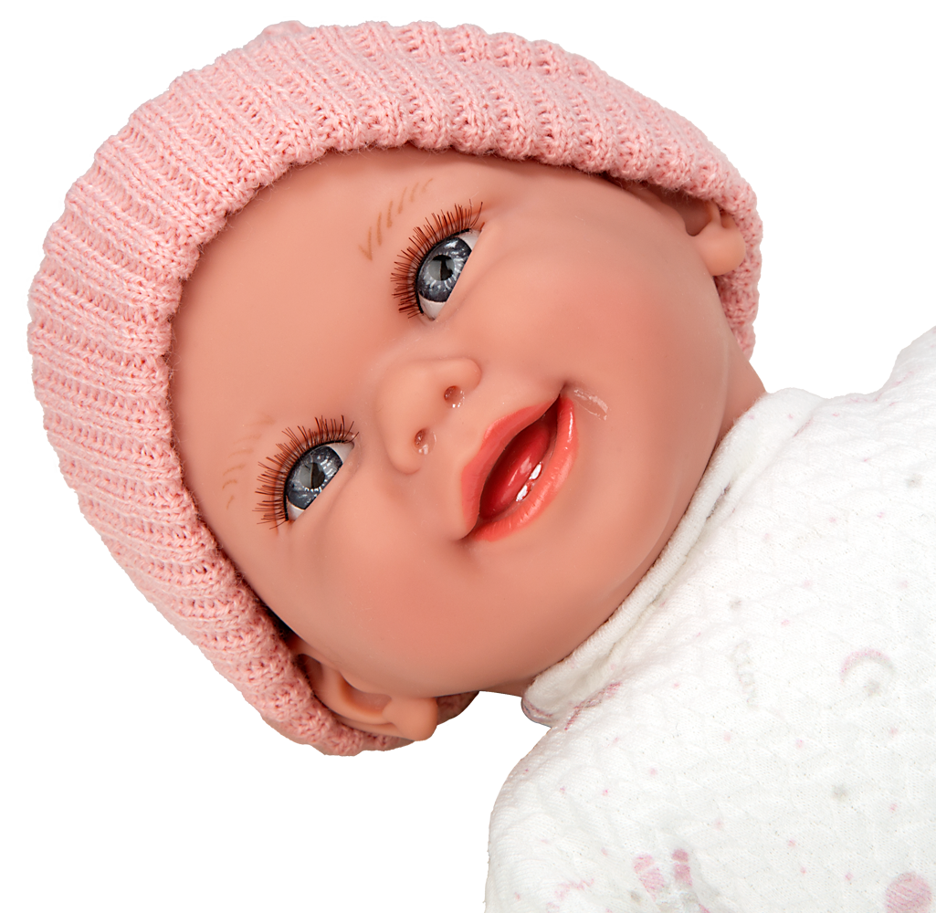 Arias kūdikėlis su garsu, rožine kepuryte, 34 cm - Image 2