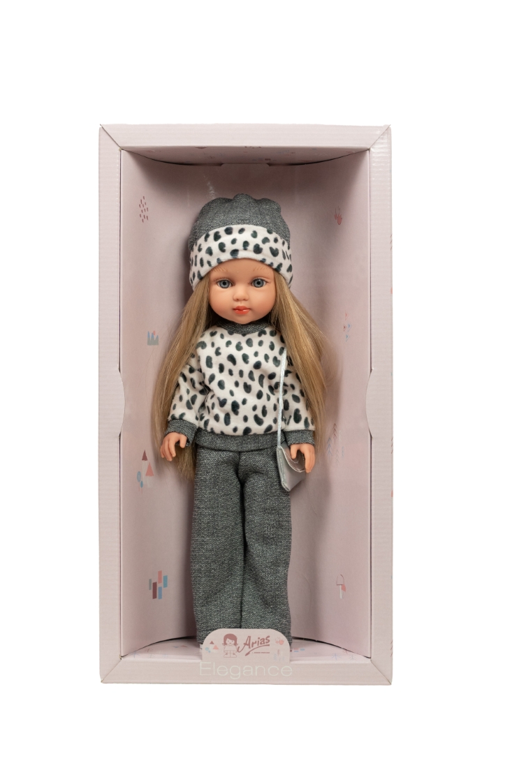 Arias lėlė mergaitė Carlota pilkais rūbeliais, 36 cm - Image 4
