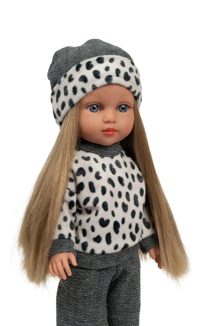 Arias lėlė mergaitė Carlota pilkais rūbeliais, 36 cm - Image 3