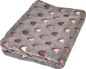 MATEX MILLY vaikiška antklodė iš mikropluošto 75X100 širdelės, ruda