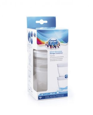 CANPOL Pieno/maisto laikymo indai 4 vnt 180 ml