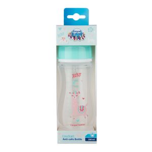 CANPOL platus buteliukas nuo pilvo dieglių EasyStart Exotic 300ml žalias