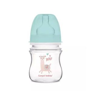 CANPOL EasyStart Exotic plataus burnos buteliukas nuo pilvo dieglių 120 ml žalias