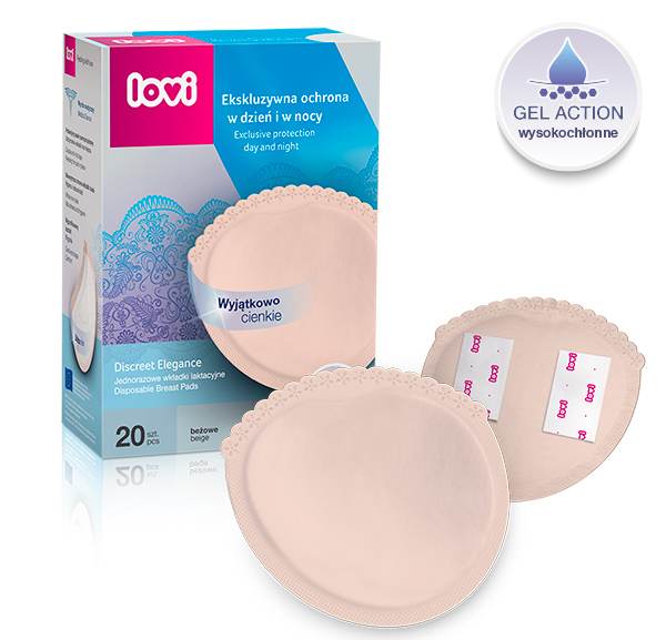 LOVI Discreet Elegance žindymo įklotai 20 vnt, smėlio spalvos