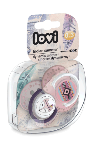 LOVI Dinaminis silikoninis čiulptukas 0-3m 2vnt Indian Summer Girl